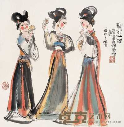 程十发 1980年作 阆苑仙踪 镜心 69×67.5cm